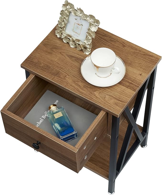 VECELO Nightstands Set of 2, Modern Bedside End Tables, Night Stands - Image 6