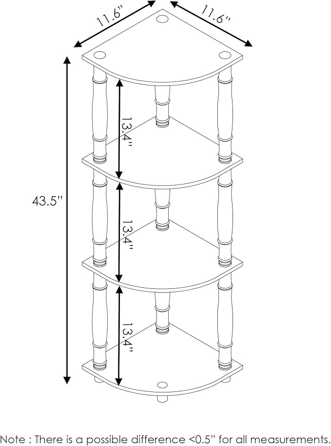 Furinno Turn-N-Tube 4-Tier Corner Display Rack Multipurpose Shelving Unit - Image 2