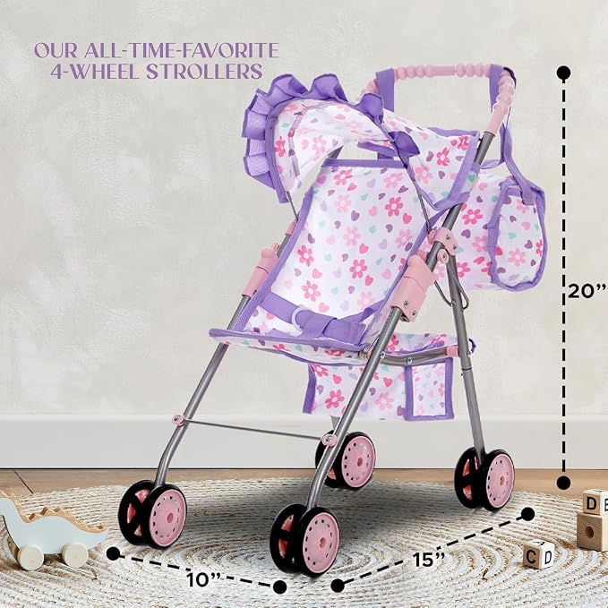 Baby Doll Stroller Bed and Swing Nursery Playset, Baby Doll Accessories - Image 3
