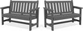 SERWALL Outdoor Bench, HDPE Outdoor Benches Weatherproof, 2-Person Garden Bench by SERWALL