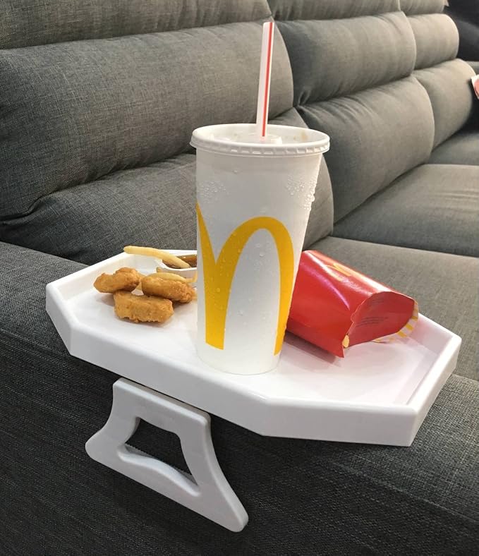 Xchouxer Sofa Arm Clip Table, Armrest Tray Table, Drinks/Remote Control/Snacks - Image 3