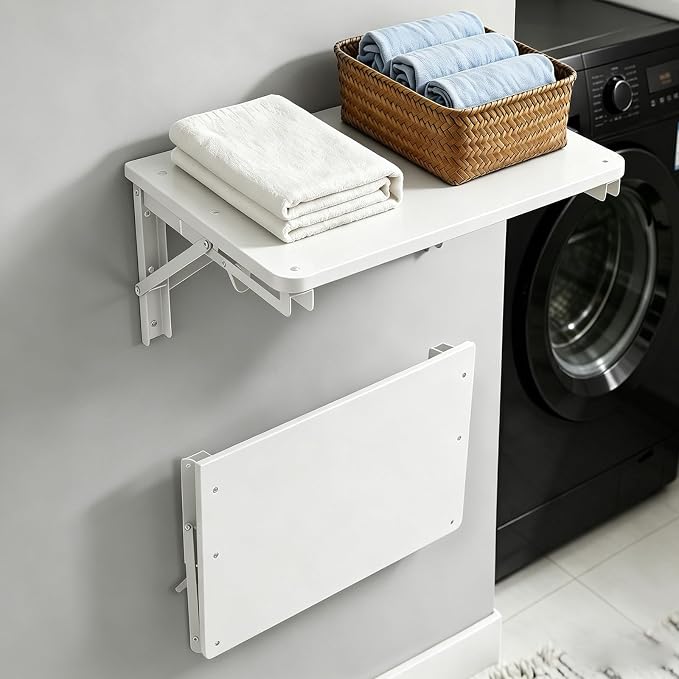 Folding Shelf Wall Mounted for Small Space, Home Office Floating Fold Down Desk - Image 6
