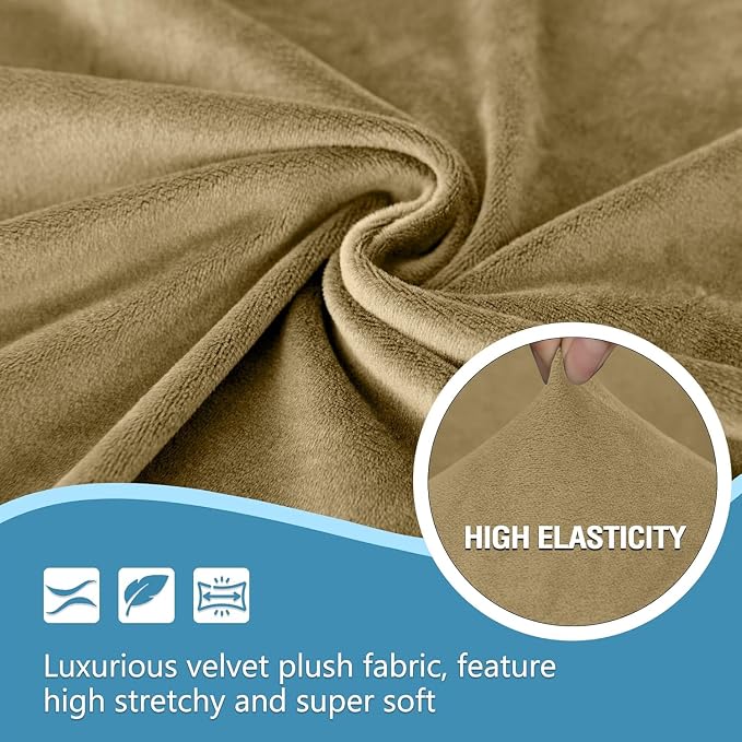 HDCAXKJ Corner Sectional Couch Covers Velvet Stretch L Shape Sofa Cover Soft - Image 3