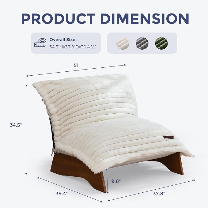 MAXYOYO Adjustable Living Room Chair, Convertible Bean Bag Chair & Recliner - Image 2
