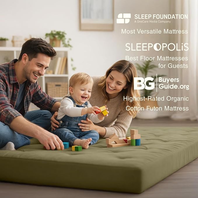 ZonLi Japanese Floor Futon Mattress King Size 76"x80"100% Cotton Cover 6'' - Image 7