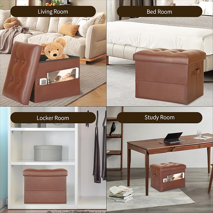 BelugaHelper Storage Ottoman Foot Rest Stool. Folding Ottoman - Image 5