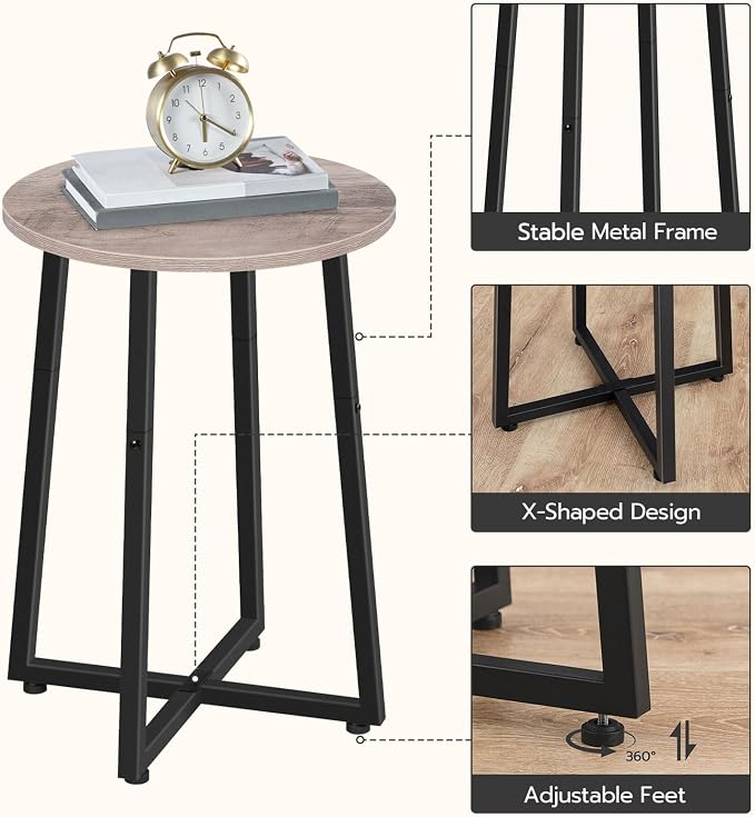 HOOBRO Side Table, Round End Accent Table - Image 8