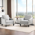 VINGLI Linen Fabric Accent Chairs Set of 2, Comfy Sofa Chair Living Room by VINGLI