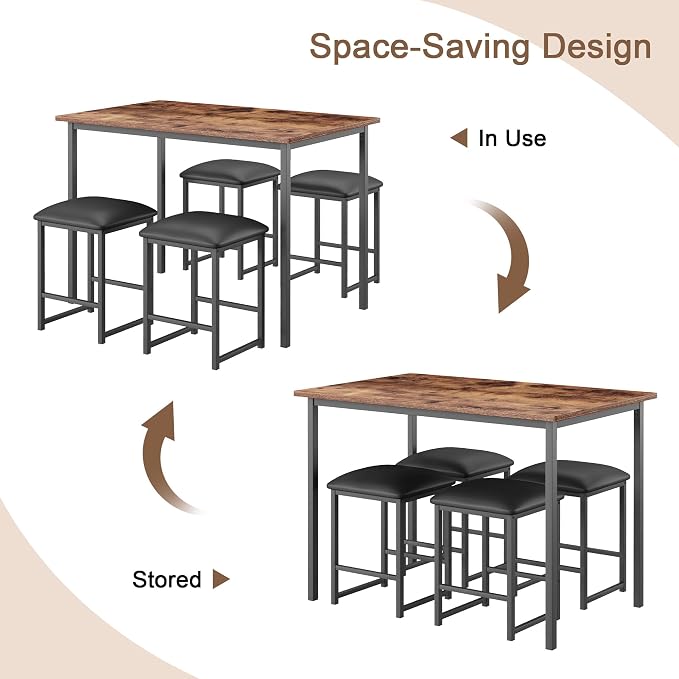 VECELO Kitchen Table and Chairs - Image 5