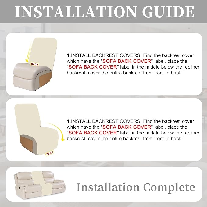 100% Waterproof Sectional Recliner Couch Covers - Image 7