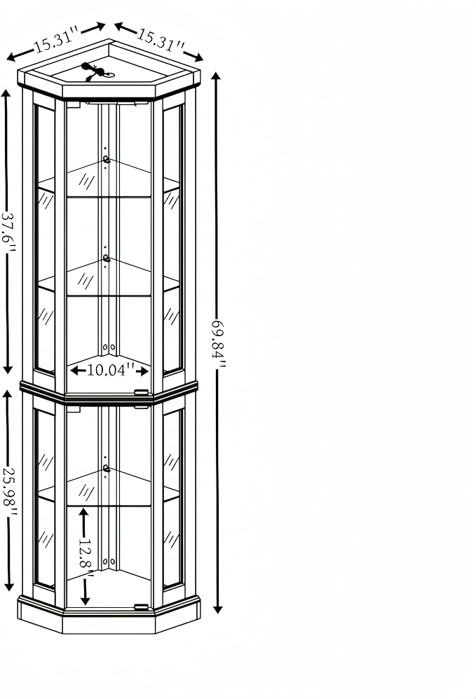 Glass Corner Display Cabinet - Image 9