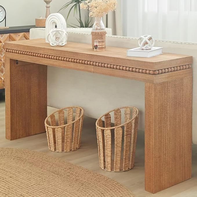 64" Console Table for Living Room, Long Sofa Table Behind Couch - Image 8
