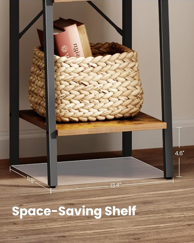 Hzuaneri Ladder Shelf, Bookshelf Bookcase, Freestanding Corner Storage Shelve - Image 8