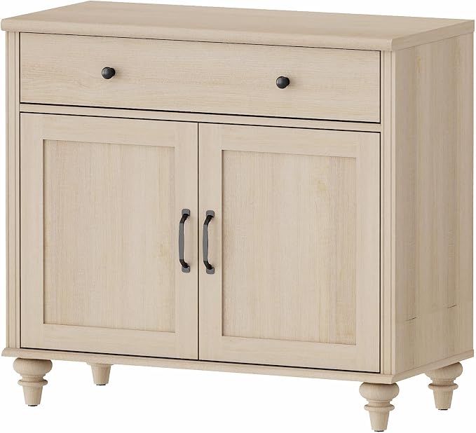 WAMPAT Farmhouse TV Stand for TVs Up to 43 inch, Wood Universal TV Stand - Image 7