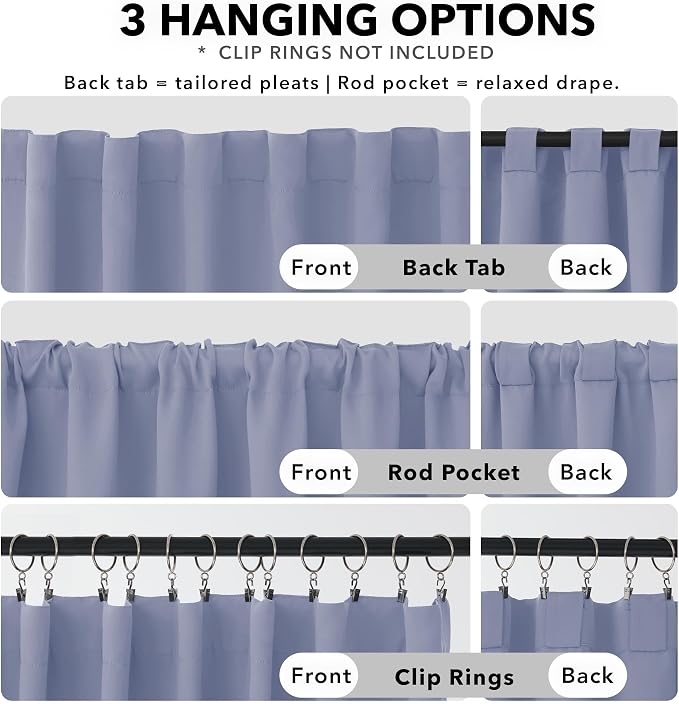 Deconovo Back Tab and Rod Pocket Blackout Curtains - Image 2