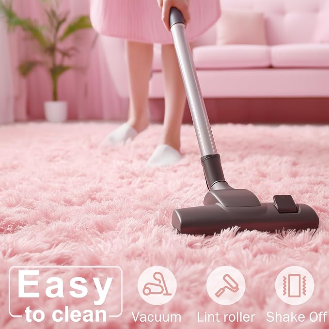 Amdrebio Light Pink Small Cute Round Rug 3Ft - Image 6