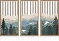 IARTTOP Large Mountain Wood Wall Art Framed Decor Set Of 3, Modern Mountain by IARTTOP