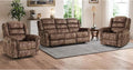 EBELLO 3 Pieces Reclining Living Room Set, Soft Fabric Manual Recliner Sofa by EBELLO