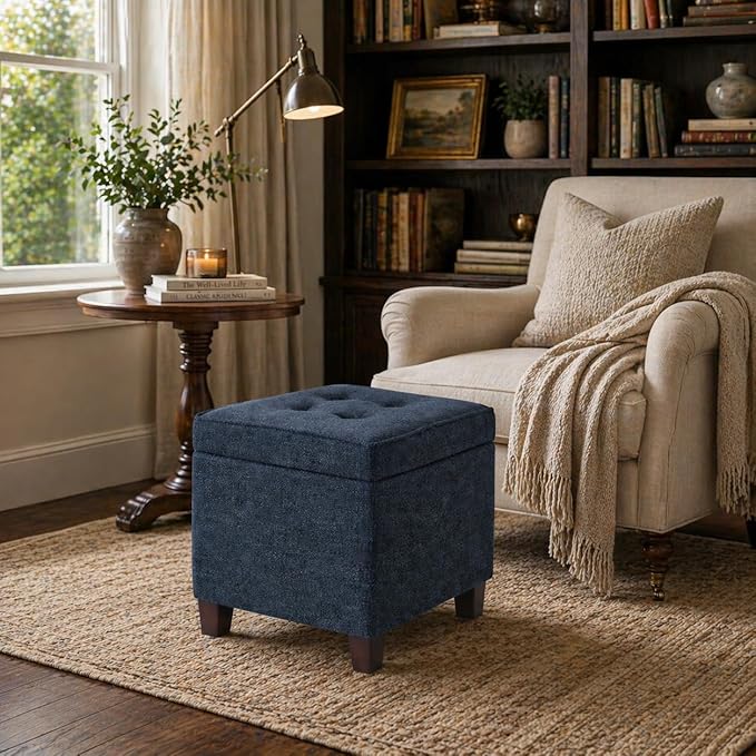 Homepop Square Tufted Storage Ottoman - Image 2