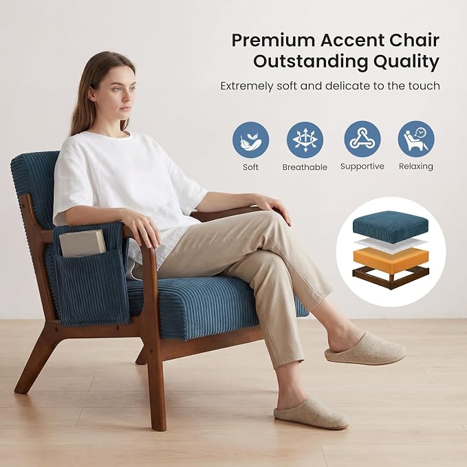 DUMOS Accent Chairs Set of 2, Mid Century Modern Accent Chair - Image 6