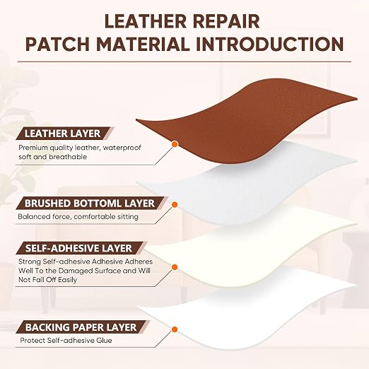 Leather Repair Tape, 16 x60 Inches Self Adhesive Leather Repair Patch，Leather - Image 5