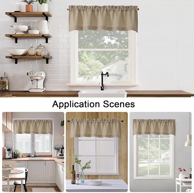 Chyhomenyc Camel Valance for Windows, Light Filtering Faux Linen Textured Small - Image 7