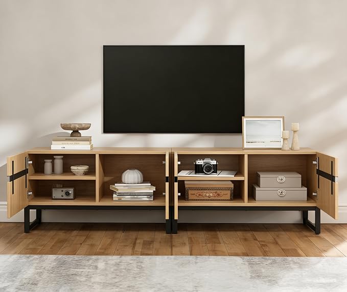 WAMPAT Modern TV Stand for 50-75 Inch TVs, Wood Entertainment Center - Image 5