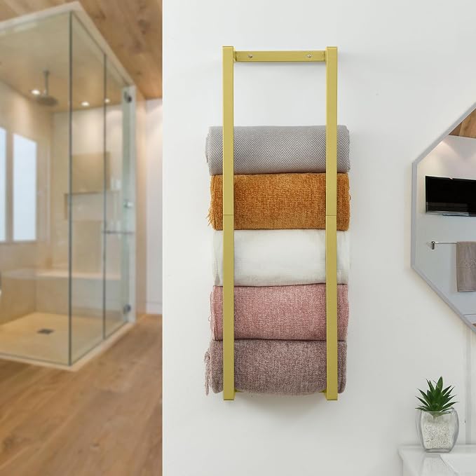 Towel Rack for Rolled Towels, Towel Rack for Bathroom, Wall Mounted Metal - Image 2