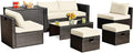 Tangkula 8 Piece Patio Furniture Set, Patiojoy Outdoor Space Saving PE Rattan by TANGKULA
