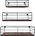 CRUGLA Floating Shelves Wall Mounted Set of 3, Hanging Storage Wall Shelf by CRUGLA