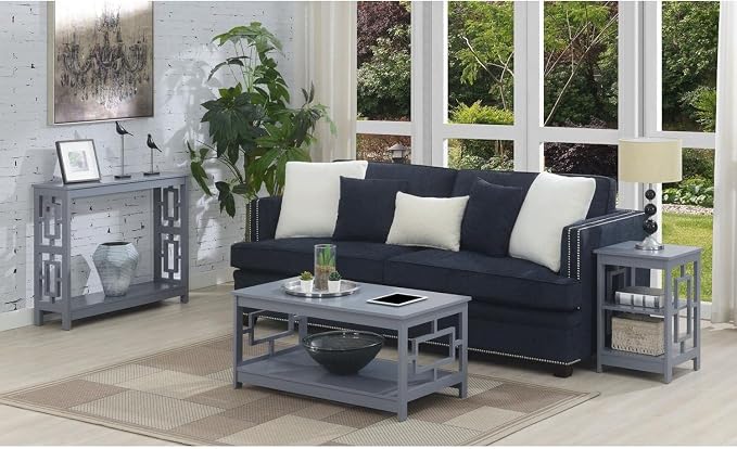HomeStock Asian Aesthetics Square End Table, 3-Tier Wood Shelves, Stylish & - Image 4