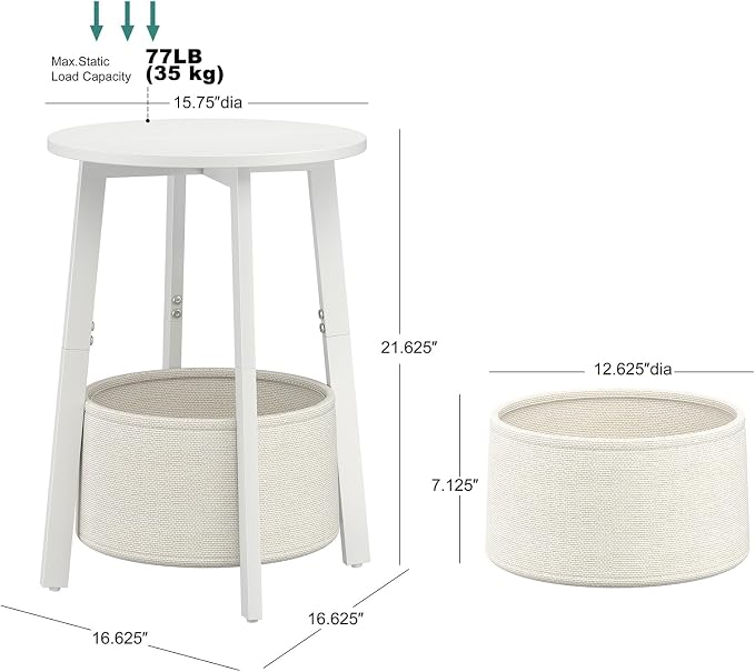 sthmec Small Round Side End Table - Image 3