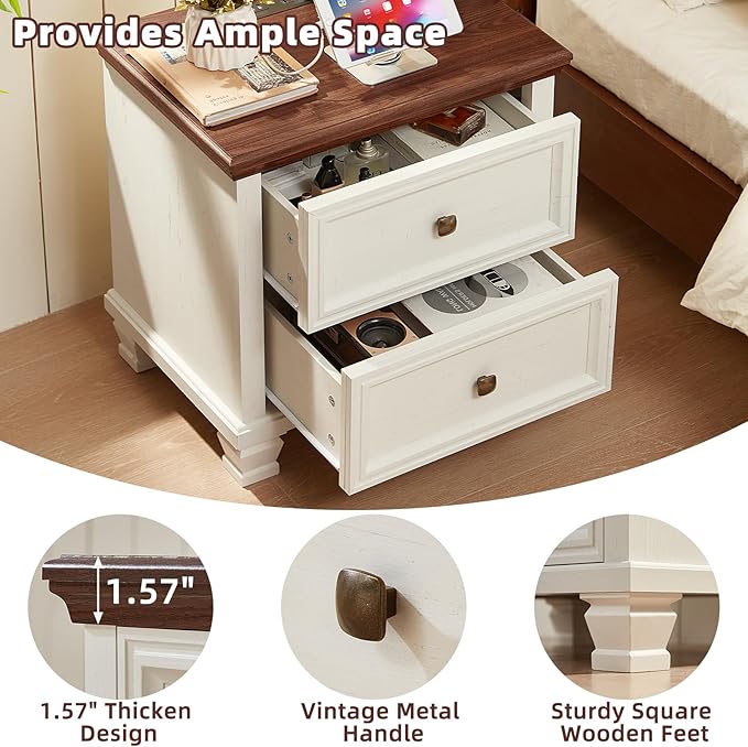 SAVOR LIFE Farmhouse Nightstand - Image 8