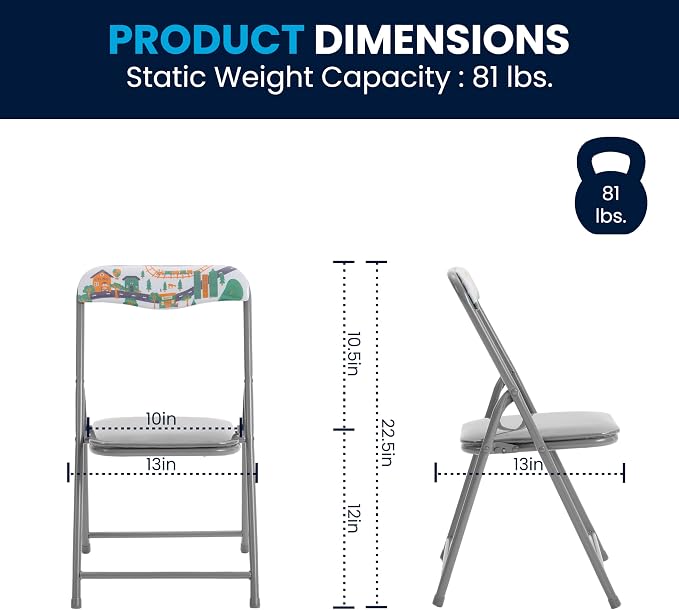 Flash Furniture Mindy Kids 5-Piece Folding Square Table and Chairs Set - Image 11