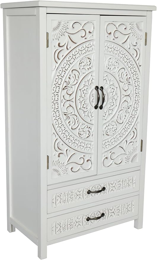 LKTART 48" Tall Vintage Sideboards Carved Wood Buffet Cabinet, Farmhouse Pantry - Image 4