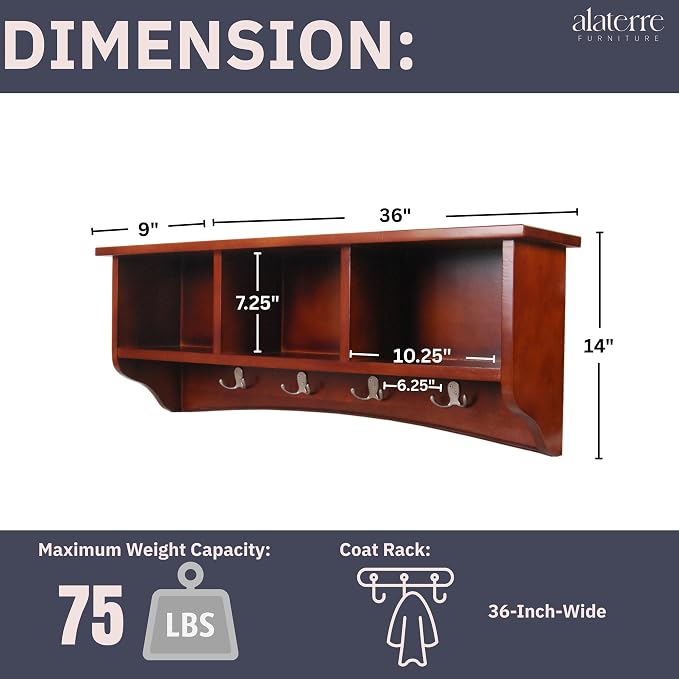 Shaker Cottage Wall-Mounted Coat Rack - Image 3