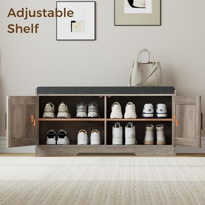 Homleke 2-Tier Storage Bench, Shoe Bench - Image 6