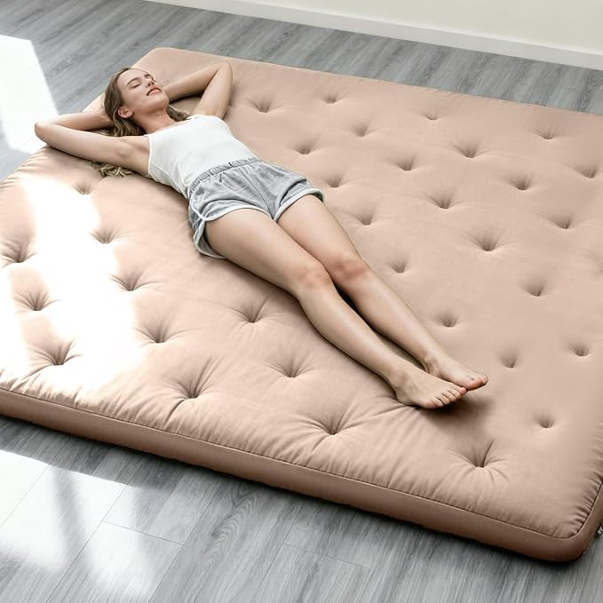 ZonLi Japanese Floor Futon Mattress Full Size 75"x 54", 100% Cotton Cover 2.5'' - Image 9