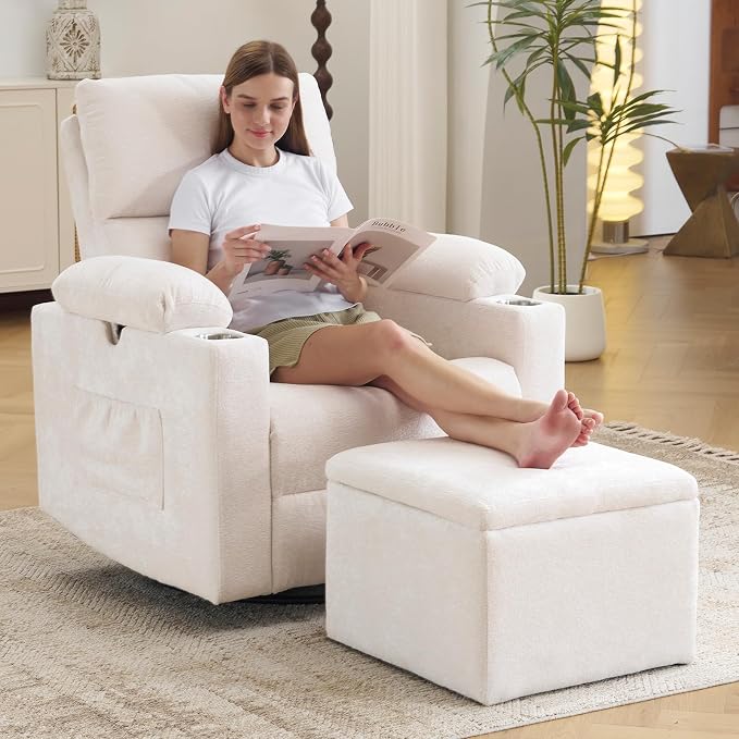 Rocking Chair Nursery with Adjustable Armrests, Electric Glider Recliner - Image 3