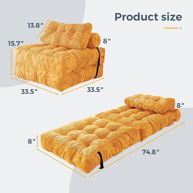 MAXYOYO Folding Sofa Bed, Convertible Sleeper Chair - Image 2