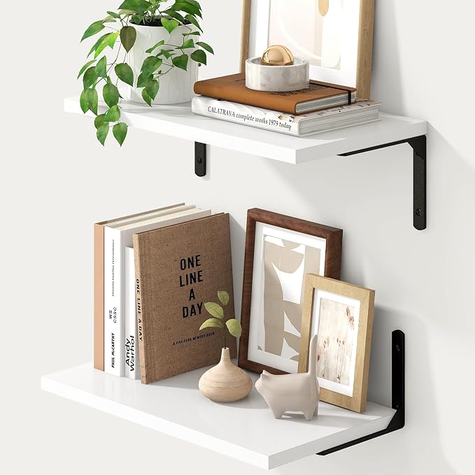 Fun Memories Deep Floating Shelves, 16W x 8D Floating Shelves Set of 2 by FunMemories