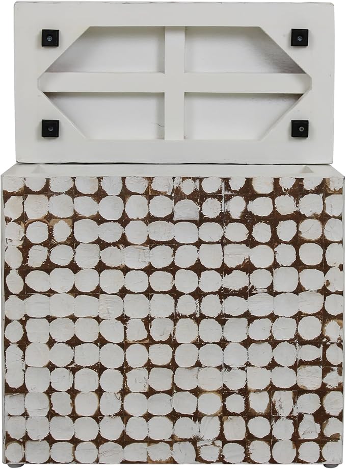 East at Main Rectangle Storage Side Table – Coconut Shell Mosaic Inlay - Image 7