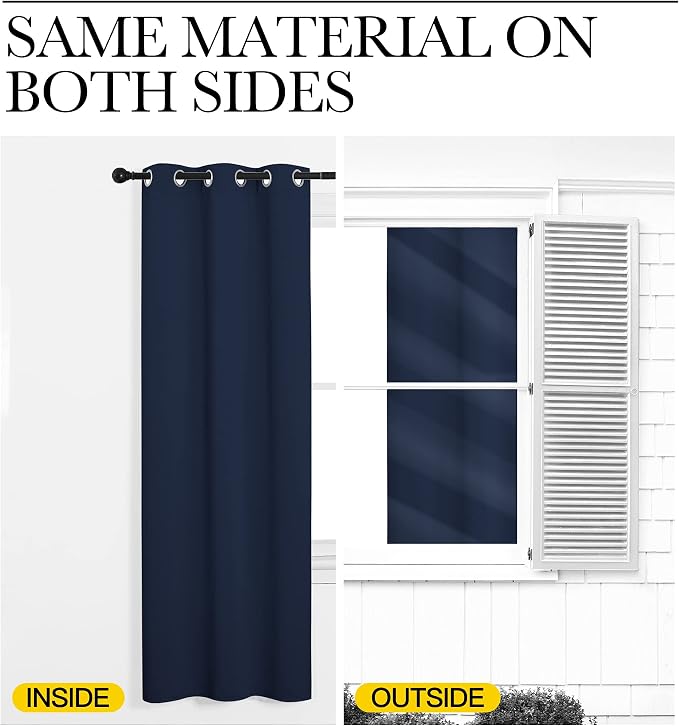 NICETOWN Bedroom Blackout Curtains Panels, 1 Pair, 55 inches by 94 Inch - Image 5