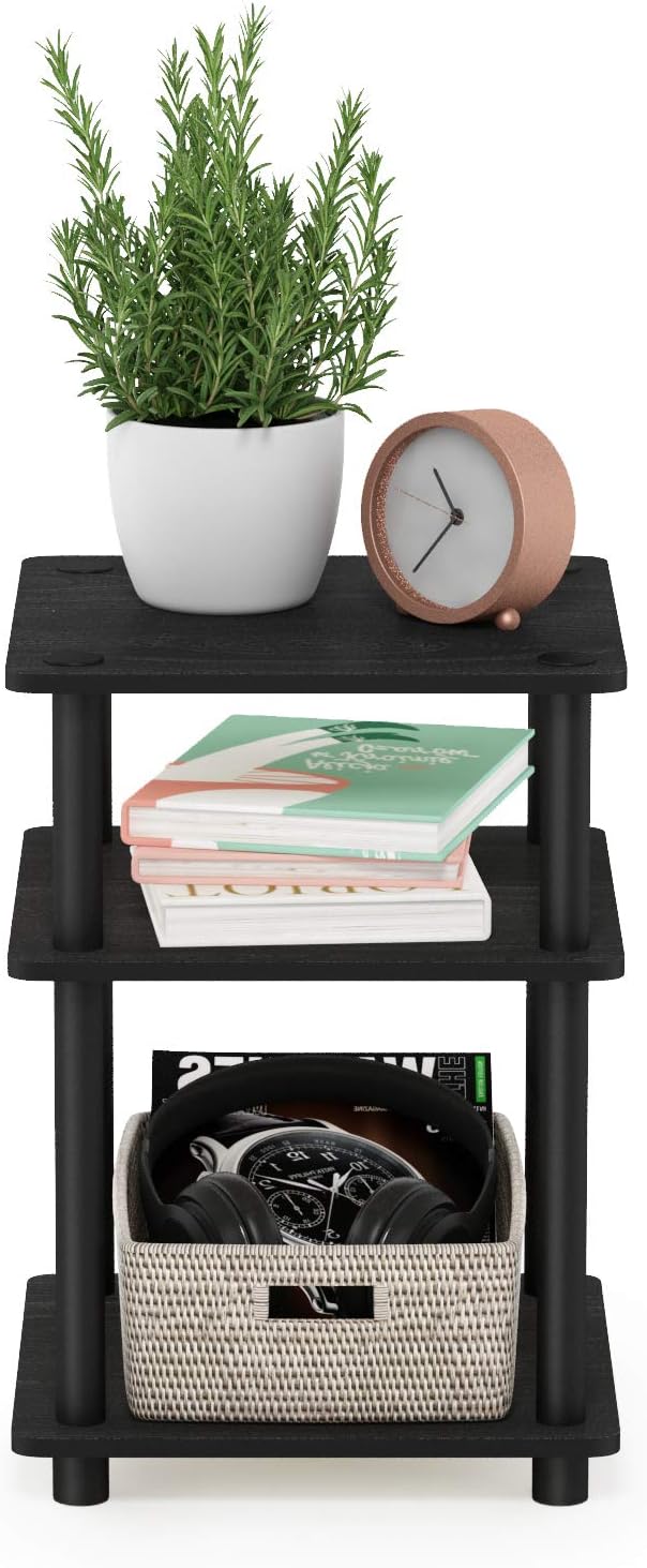 Furinno TURN-N-TUBE Side Table, 3-Tier Square Modern End Table, Open Shelves - Image 8