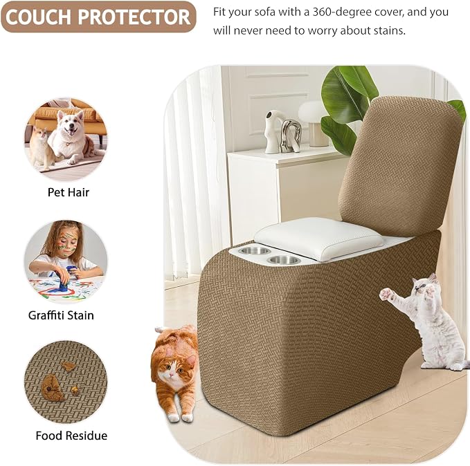 ALIECOM Recliner Sectional Couch Covers L Shape Stretch Corner Reclining - Image 5