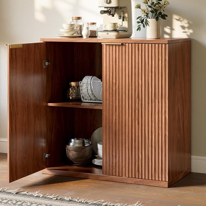 Evermagin 31.5" Walnut Buffet Cabinet - Image 5