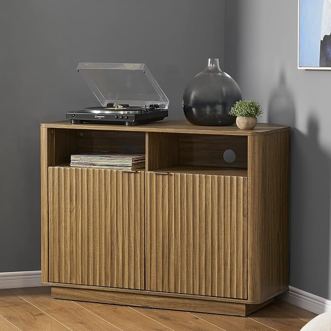 mopio Brooklyn Corner Storage Cabinet, Mid Century Modern Buffet, Entertainment by MopioInc