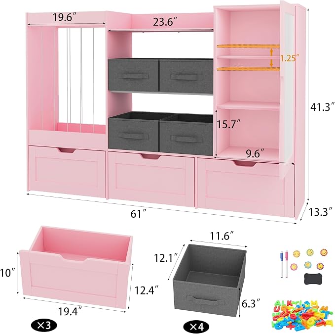 61" W Kids Toy Storage Organizer - Image 2