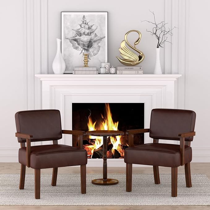 FAGAGA Accent Chair, PU Leather Living Room Chairs Oversize - Image 6