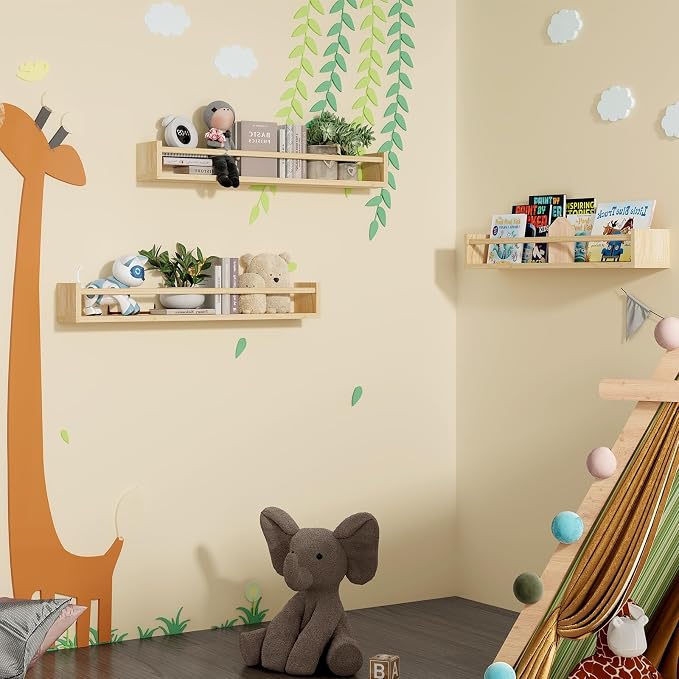 Fixwal Nursery Book Shelves, 23.6 Inch Floating Bookshelves - Image 4